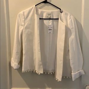 White three quarter length J. Crew blazer